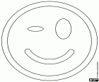 El emoticono de una cara guiñando el ojo con una gran sonrisa, un gesto de complicidad