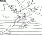 Un divertido robot en problemas para bajar las escaleras, un personaje de la película de animación Robots
