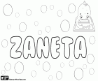 Zaneta, nombre femenino en diferentes idiomas que corresponde a Jeanette. Żaneta, nombre para niña en polaco. Žaneta, nombre femenino en checo, eslovaco y lituano. Zaneta, nombre en italiano medieval, diminutivo de Giovanna, variante de Gianeta