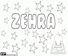 Zehra, nombre turco para niña, derivado de Zahra, nombre de origen árabe y persa que significa brillante