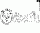 El logo de Panfu con la cara de un oso panda. Panfu es un mundo virtual educativo para niños con juegos multijugador