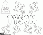 Tyson, nombre para niño en inglés que proviene del mismo apellido inglés con diversos posibles orígenes, Tyson, variante de Tayson y Dyson