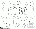 Saba, nombre masculino popular en Georgia, variante de Sava, nombre de origen eslavo. Saba, variante de Sabas y Sabbas, nombre de origen griego que proviene del hebreo. Saba, nombre femenino de origen árabe. Saba, variante de Sabina, nombre para niña