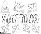 Santino, diminutivo en italiano de Santo, nombre masculino de origen medieval. Santino también es un apellido italiano