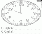 10:00 y 22:00, ahora son las diez en punto, las agujas del reloj nos indican que son las diez de la mañana o las diez de la noche
