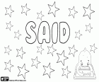 Said, variante de Sa'id, Saïd, Saeed, Saeid y Sayid, nombre de origen árabe para niño, su significado es feliz. Said es un nombre utilizado en varios idiomas como árabe, bosnio y checheno. Sait es el nombre turco. Saeed es el nombre persa. Sead y Sejad son los nombres bosnios. También es un apellido