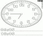 6:45 y 18:45, las manecillas de este reloj indican que son las siete menos cuarto, faltan quince minutos para las siete de la mañana o de la tarde