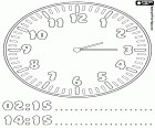 2:15 y 14:15, un reloj que indica que son las dos y cuarto de la madrugada y de la tarde, quince minutos después de las dos