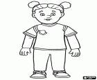 Esta niña es Mandy Flood cuando era más pequeña, un personaje infantil en la serie de dibujos animados de Sam el bombero