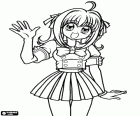 Nanami Ruchia, Luchia o Lucia es la protagonista principal de Mermaid Melody Pichi Pichi Pitch, en este dibujo para colorear vemos el personaje en su forma humana