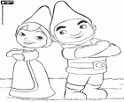 Gnomeo y Julieta, una pareja de gnomos, enanos de jardín, que finalmente consiguen la felicidad