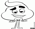 Poop, Caca o Popó, un emoji elegante con un lacito, un personaje de la película de Emoji