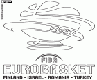 El logo del FIBA EuroBasket 2017, campeonato europeo de baloncesto masculino del 31 de agosto al 17 de septiembre de 2017 en cuatro países, Finlandia, Israel, Rumania y Turquía