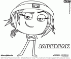 Jailbreak o Lady Hacker, un personaje de la película sobre los emojis. Jailbreak es un emoji hacker, un pirata informático