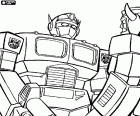 Dibujo para colorear con dos robots Transformers cara a cara