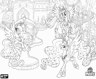 Las princesas reales en el Festival de la Amistad en Canterlot. Las tres princesas unicornios: Princesa Celestia, Princesa Luna y Princesa Candance