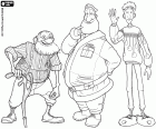 Tres generaciones de la familia de Santa Claus, el anticuado abuelo, el vigente Papá Noel y el joven Arthur Christmas 