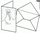 El envío por correo postal de las tarjetas de felicitación para las fiestas navideñas han sido durante muchos años una tradición en muchos países del mundo. Los diseños de las tarjetas son muy variados, van desde los temas cristianos hasta motivos decorativos abstractos, pasando por los de inspiración invernal como este con un muñeco de nieve