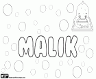 Malik, variante de Maalik, nombre masculino en árabe, nombre de tradición islámica, al-Malik es uno de los 99 nombres de Alá. Malik, nombre nativo  para niño en groenlandés, su significado es agua