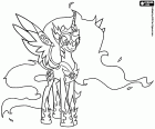 Daybreaker, la malvada forma corrompida de la Princesa Celestia, un unicornio de Mi pequeño pony