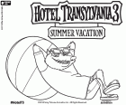 Wayne el hombre lobo disfrutando de las vacaciones de verano, en la película Hotel Transylvania 3