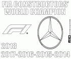 Quinto título consecutivo del campeonato mundial de Constructores de Fórmula 1 FIA 2018. Mercedes es el único campeón desde 2014