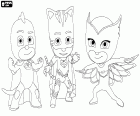 Gekko o Gecko, Catboy o Gatuno y Buhita o Ululette son los tres miembros del equipo de superhéroes de PJ Masks
