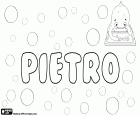 Pietro, nombre masculino en italiano, derivado del nombre griego Petros