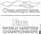 Logo del Campeonato del Mundo de Natación Gwangju 2019. El campeonato mundial de la FINA se celebra en Gwangju, Corea del Sur, del 12 al 28 de julio de 2019