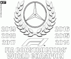 ¡Campeones del Mundo! ¡Por sexta vez consecutiva! La escudería Mercedes ha conseguido un nuevo título mundial de constructores en 2019. Mercedes ha ganado todos los campeonatos desde 2014