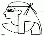 Puzzle con el perfil de la cara de un ciudadano del Antiguo Egipto