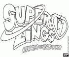 Logo de los SuperZings o SuperThings, colección de pequeños juguetes coleccionables. Los pequeños personajes de plástico son objectos cotidianos convertidos en héroes y villanos, los rivales de Kaboom City