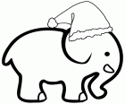 Un elefante elegante con una gran gorro de Santa Claus