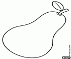 Un dibujo básico de una pera. La pera blanquilla, una variedad de la pera europea, Pyrus communis