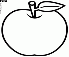 Las manzanas son los frutos de los manzanos, existen muchas variedades de manzanas. Un dibujo simple de una manzana genérica