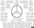 La escuderia Mercedes es el campeón del Mundial de Constructores de la FIA 2021, el octavo título consecutivo