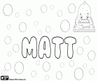 Matt, variante de Mat, nombre para niño en inglés, forma abreviada de Matthew, Mateo, derivado del nombre griego Matthaios que proviene del nombre hebreo Mattityahu que significa regalo de Yahvé