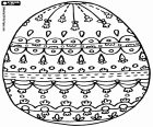 Un huevo de Pascua decorado con pequeños detalles para colorear
