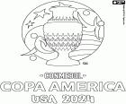 La Copa América USA 2024 de la Conmebol se disputa en los Estados Unidos de América desde el 20 de junio al 14 de julio de 2024. El logo de la competición para colorear