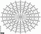 Colorear Mandala simple círculos y hojas