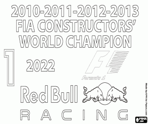 Colorear Red Bull Racing, campeón F1 2022
