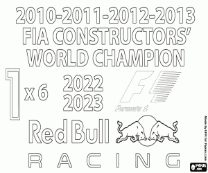 Colorear Red Bull Racing, campeón F1 x6