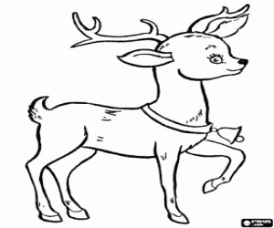Colorear Reno de Navidad con campanilla