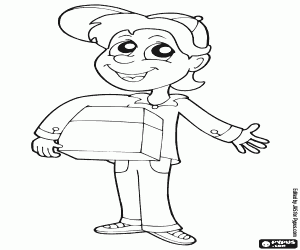 Colorear Un repartidor con el paquete