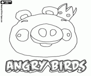Colorear El Rey Cerdo de Angry Birds