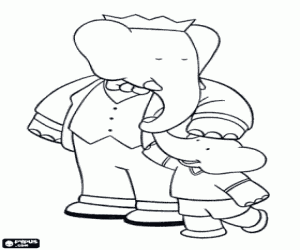 Colorear El rey de los elefantes, Babar