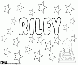 Colorear Riley, nombre unisex en inglés