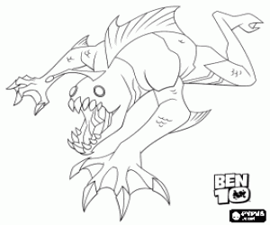Colorear Ripjaws, peligroso alien Ben 10
