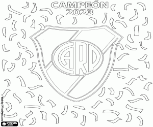 Colorear River Plate, campeón de 2023