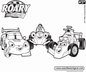 Colorear Roary, carrito veloz, personajes
